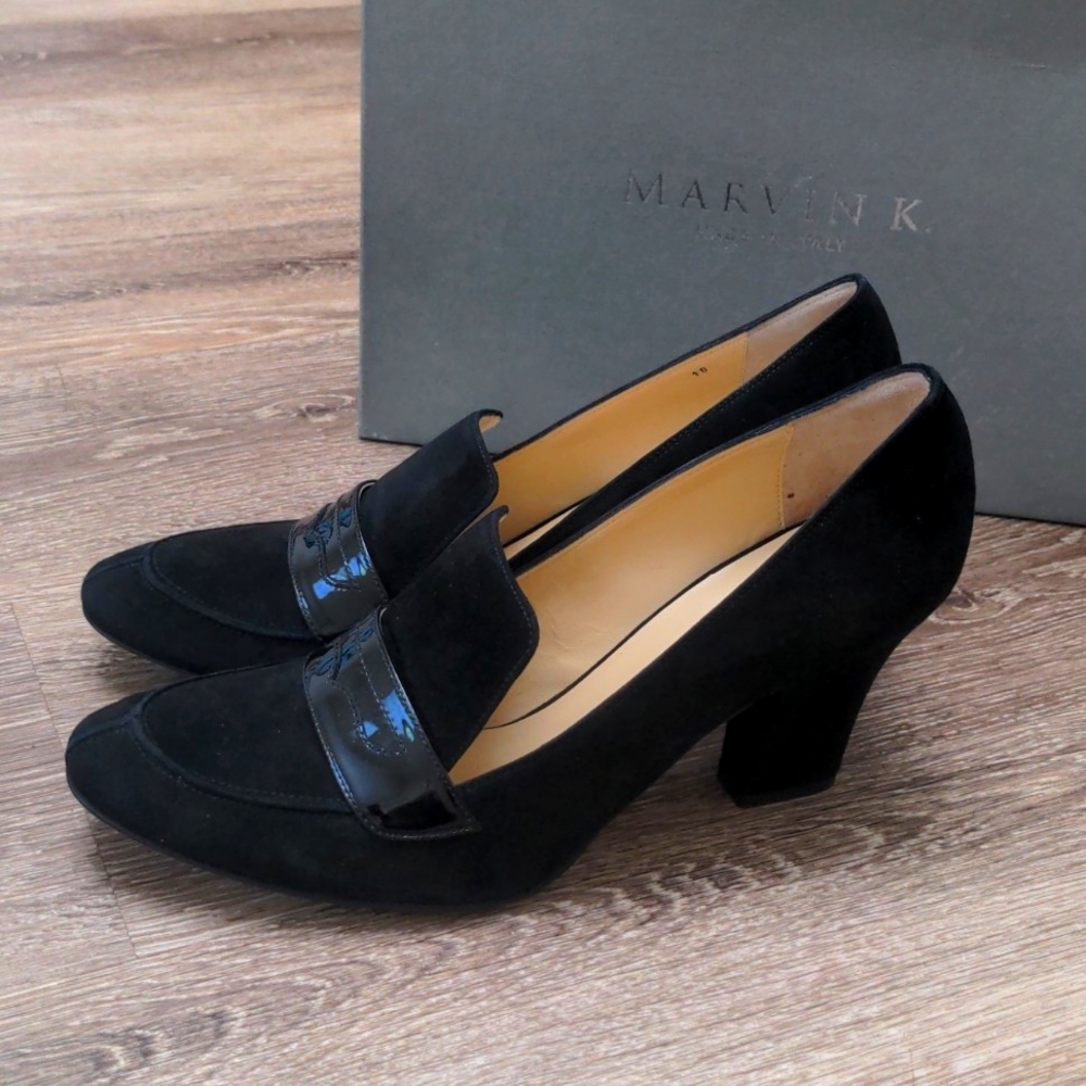 Aquatalia Black Suede Loafer Pumps
